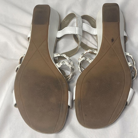 Easy Spirit White Adjustable Strap Floral Beaded Wedge Sandals Size 7 - Picture 9 of 10